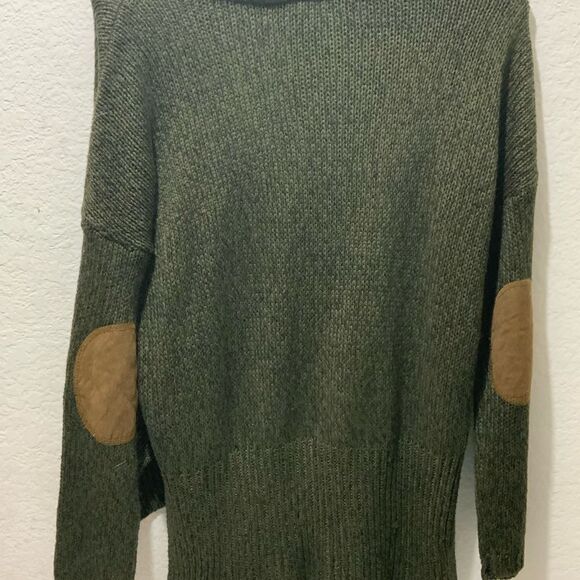 Razzle Dazzle sweater green with leather elbows New - Picture 6 of 9